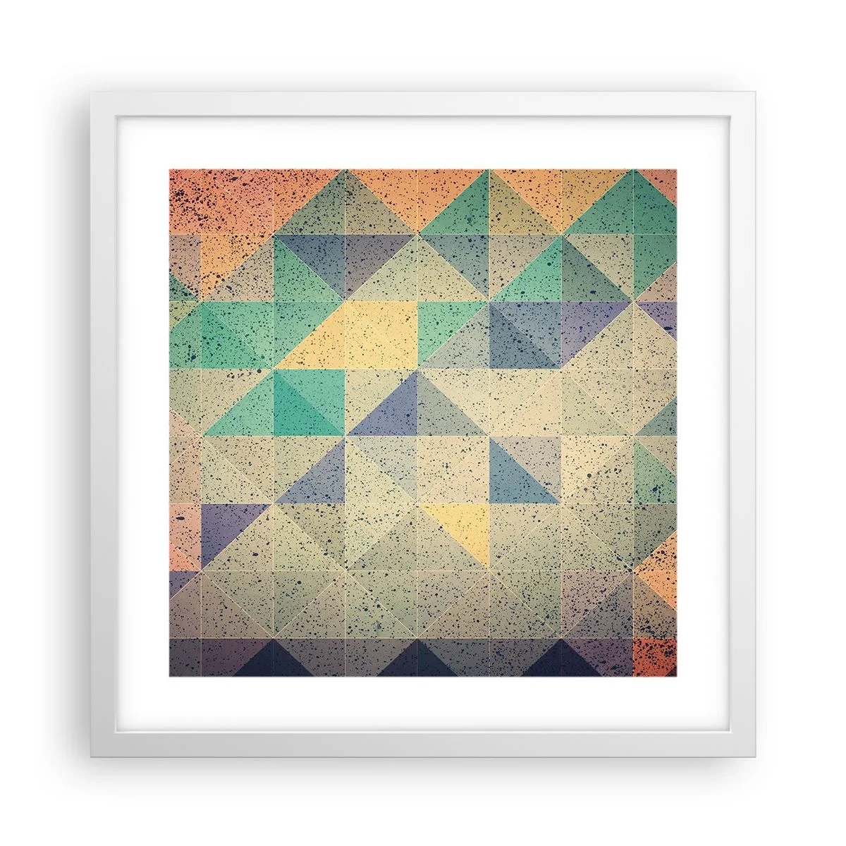 Poster in een witte lijst - Republiek van driehoeken - 40x40 cm