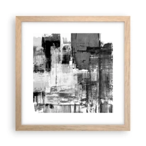 Een poster in een licht eiken lijst - Grijs is prachtig - 30x30 cm