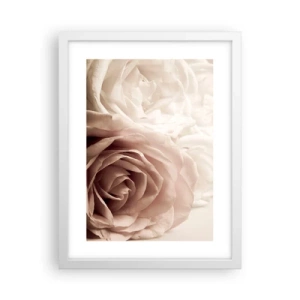 Poster in een witte lijst - In het hart van een roos - 30x40 cm
