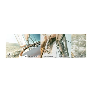 Fotobehang Monster Premium Canvas - Onder vol zeil - Jacht, het zeilen, Zee - 100x30 cm