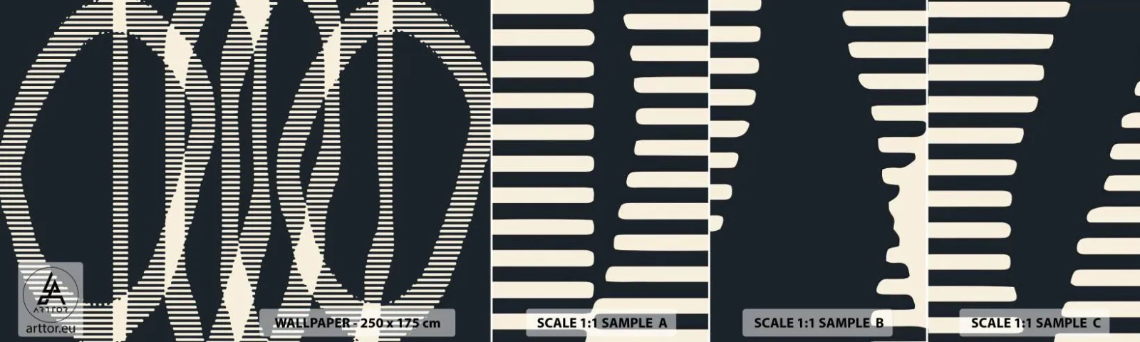 Fotobehang Monster Zelfklevend Deluxe Sticker - Een poging om de duisternis te doorbreken - Abstractie, Deel, Modern patroon - 100x30 cm