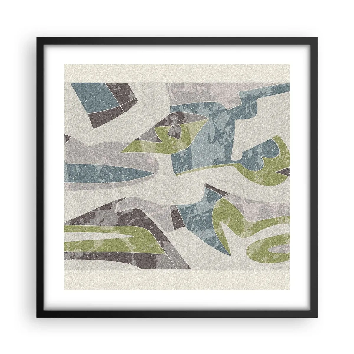 Poster in een zwarte lijst - Compositie achter het glas - 50x50 cm