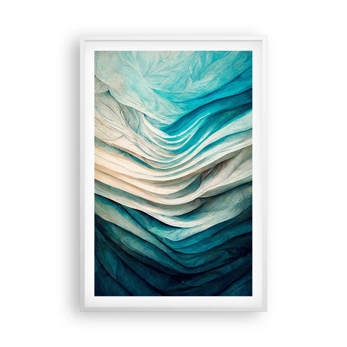 Poster in een witte lijst - Blauwe onverzadigbaarheid - 61x91 cm