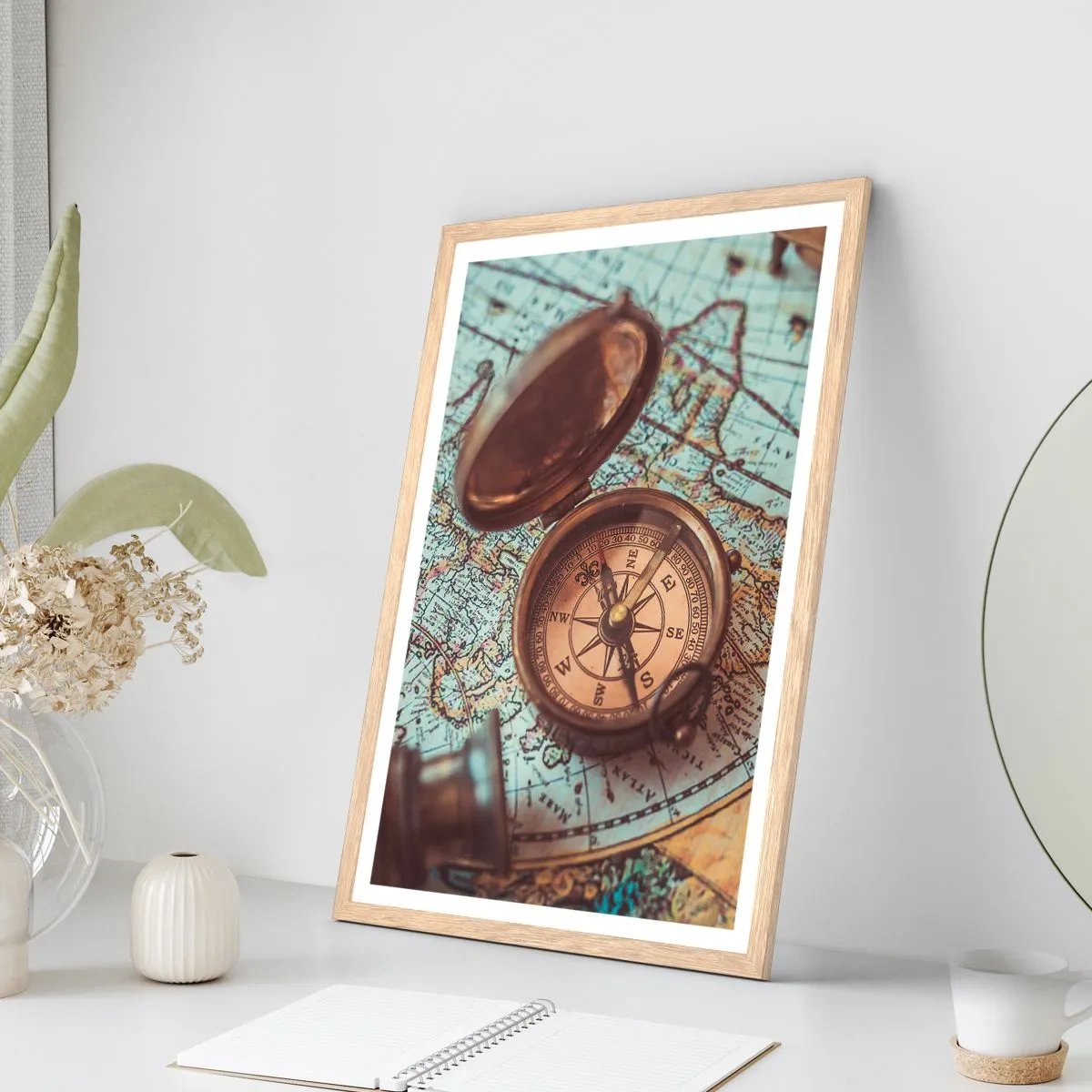 Een poster in een licht eiken lijst - Voor de avonturier - 50x70 cm