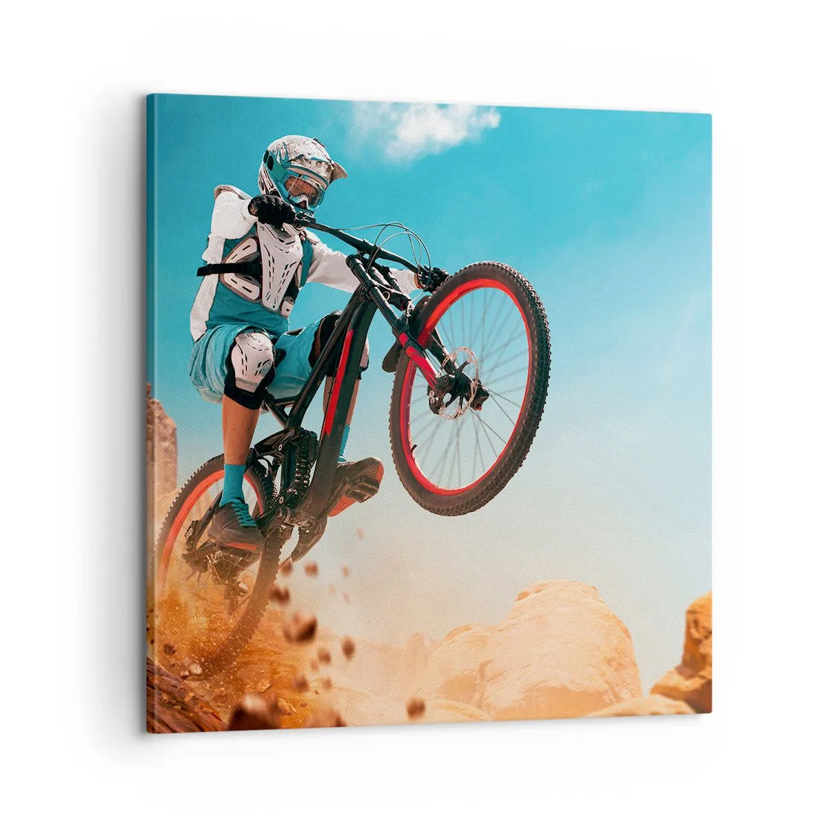 Schilderen op canvas - Fiets waanzin demon - 60x60 cm