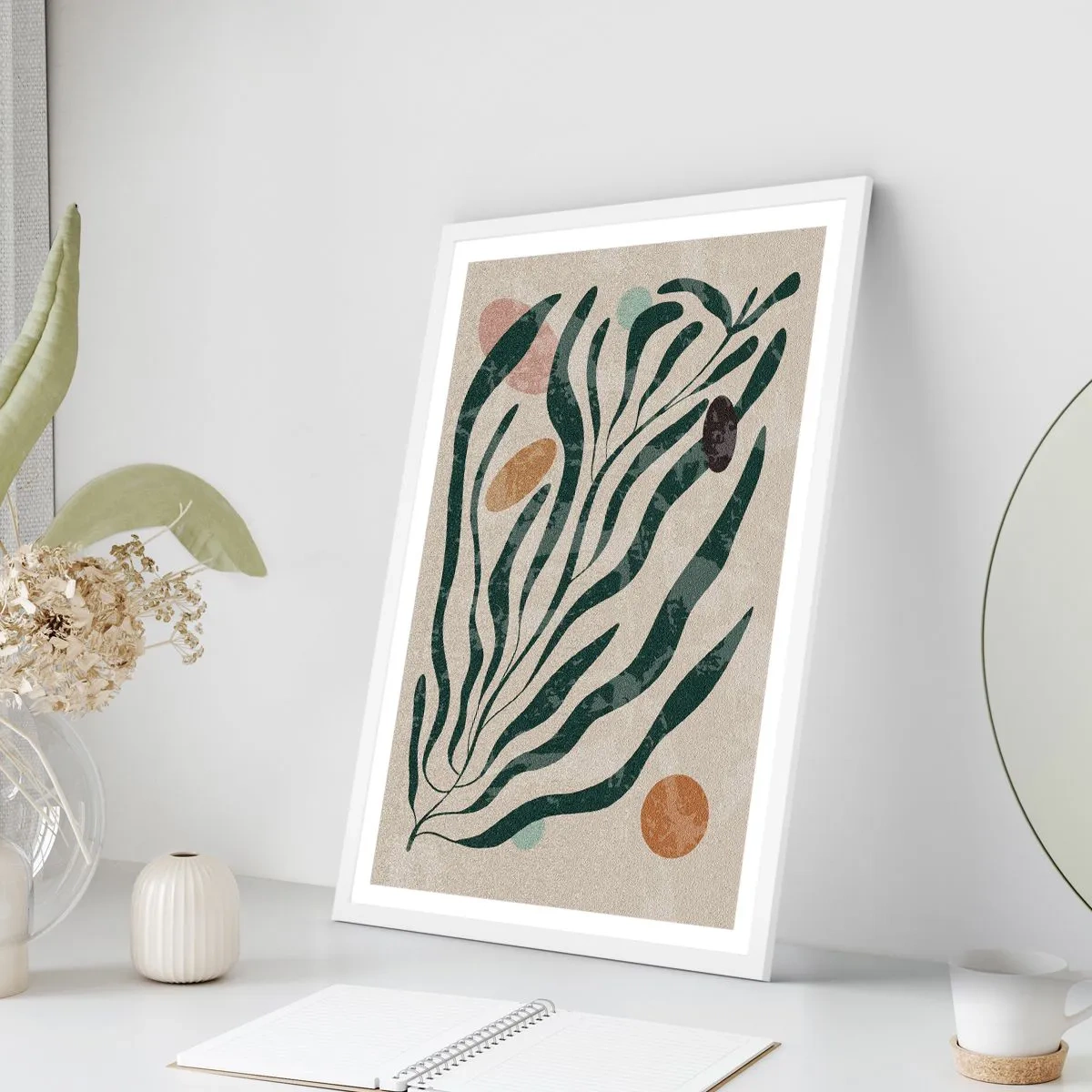 Poster in een witte lijst - Tussen het groen - 40x50 cm