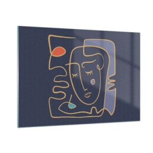 Schilderen op glas - In nadenken - 100x70 cm