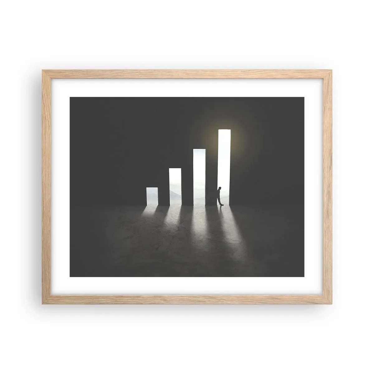 Een poster in een licht eiken lijst - Succes - impressie - 50x40 cm
