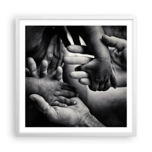 Poster in een witte lijst - Om mens te zijn - 60x60 cm