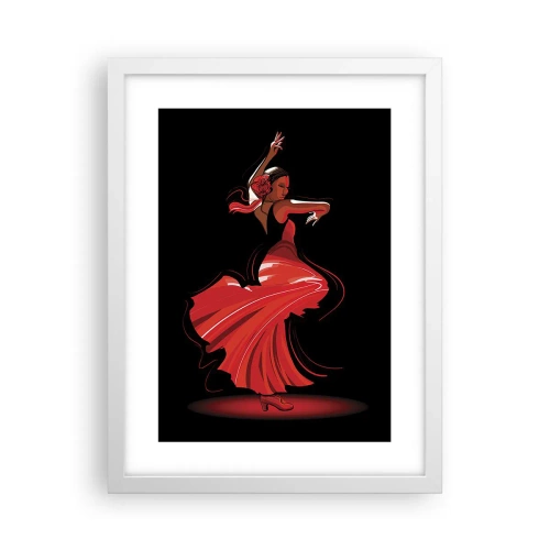 Poster in een witte lijst - De vurige geest van flamenco - 30x40 cm