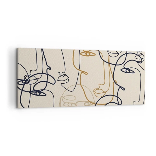 Schilderen op canvas - Het portret is vermenigvuldigd - 100x40 cm