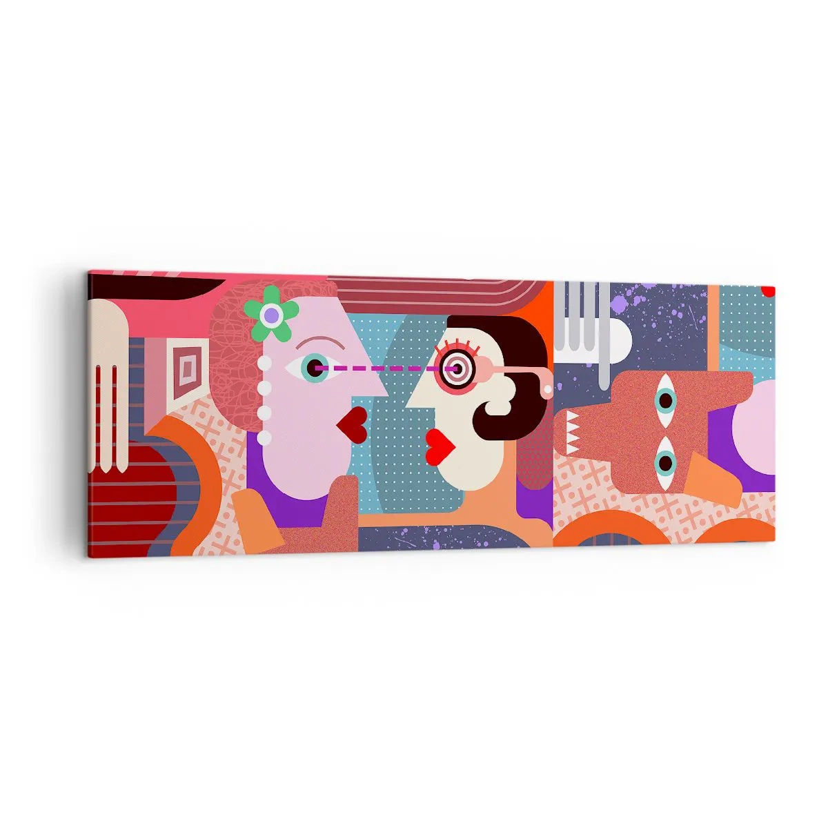 Schilderen op canvas - Oog in oog - 140x50 cm