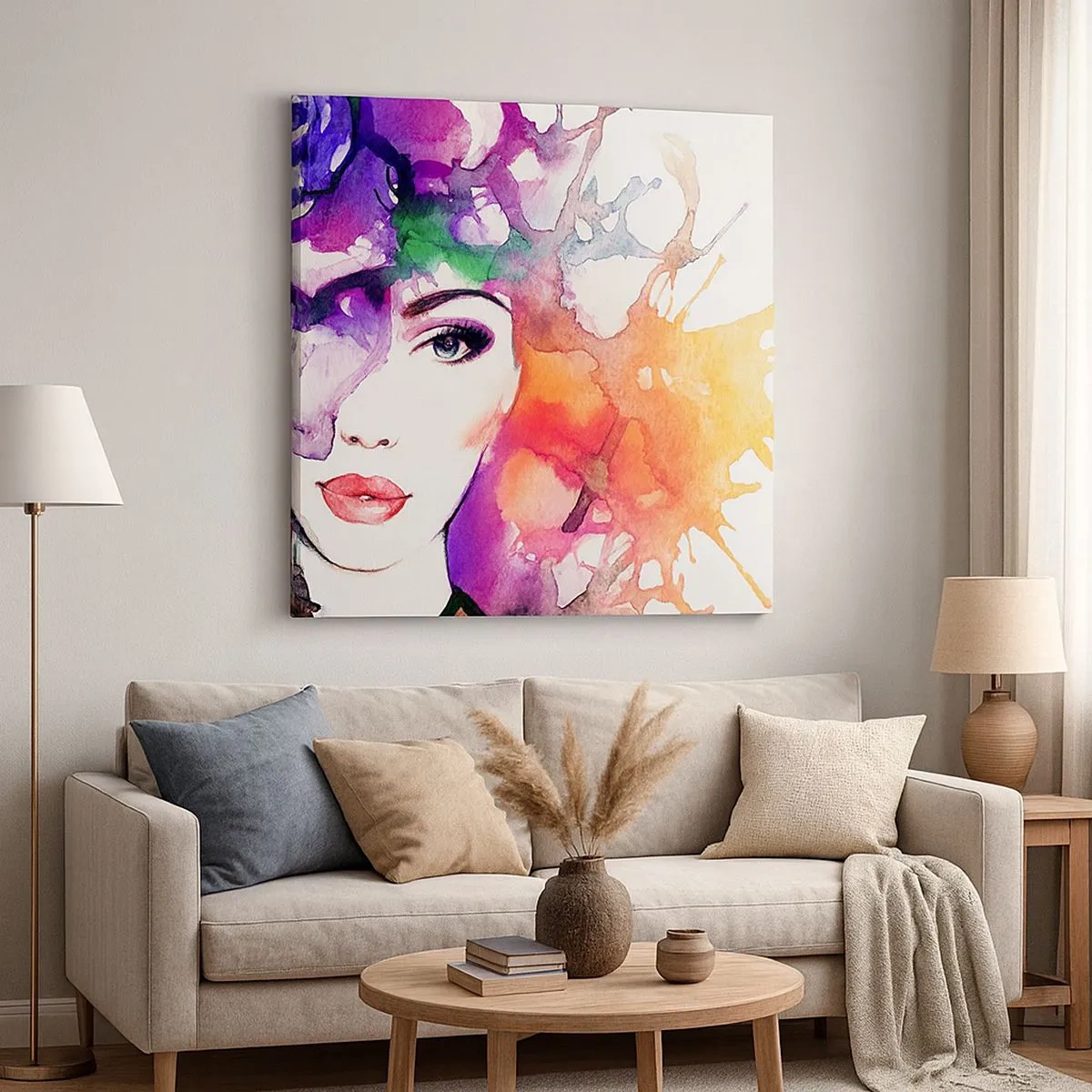 Schilderen op canvas - Met hoofd in de wolken - 30x30 cm