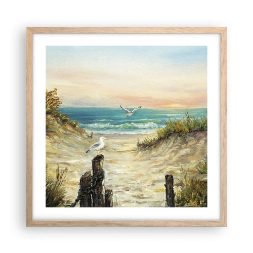 Een poster in een licht eiken lijst - Windstille afzondering - 50x50 cm
