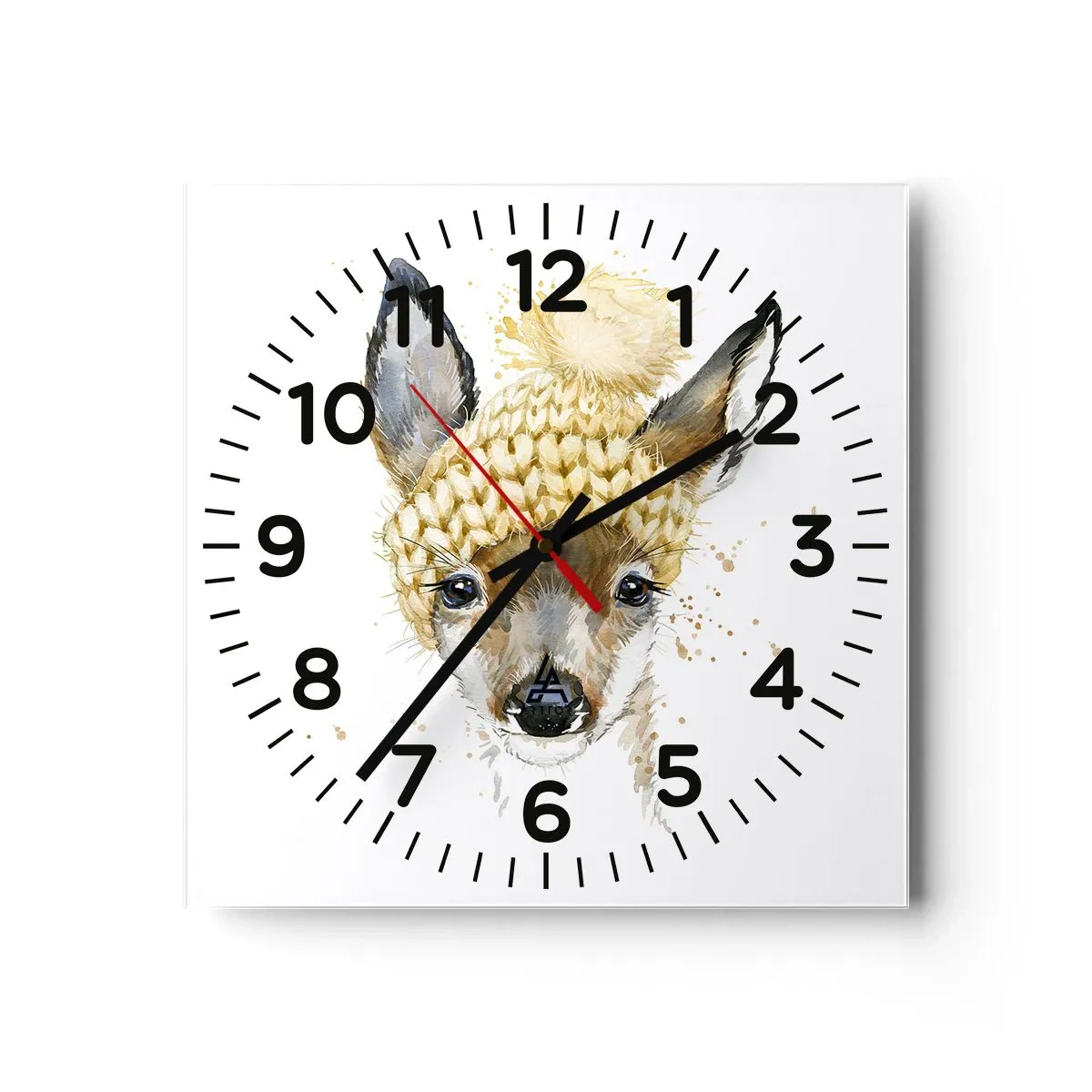 Wandklok - Klok - Voor de winter in een besneeuwd bos - 30x30 cm