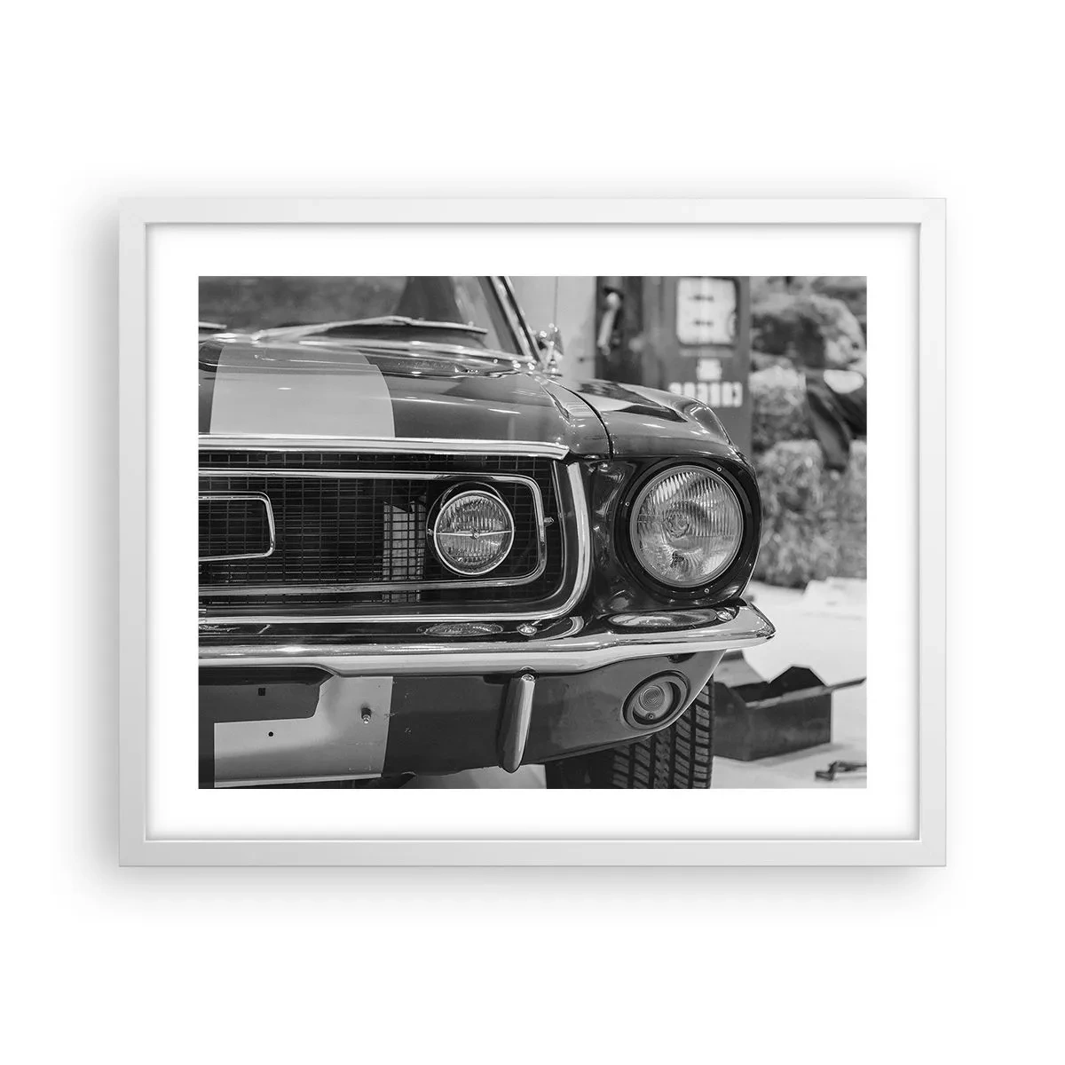 Poster in een witte lijst - Hard rijden - 50x40 cm
