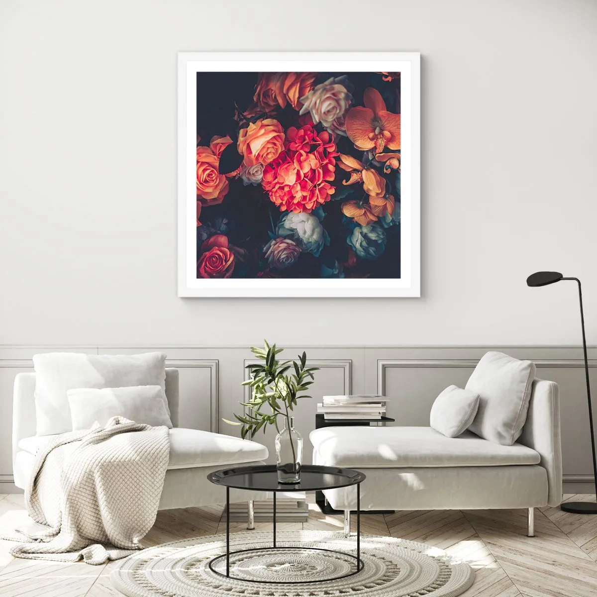 Poster in een witte lijst - Zoals bij de Hollandse meesters - 40x40 cm