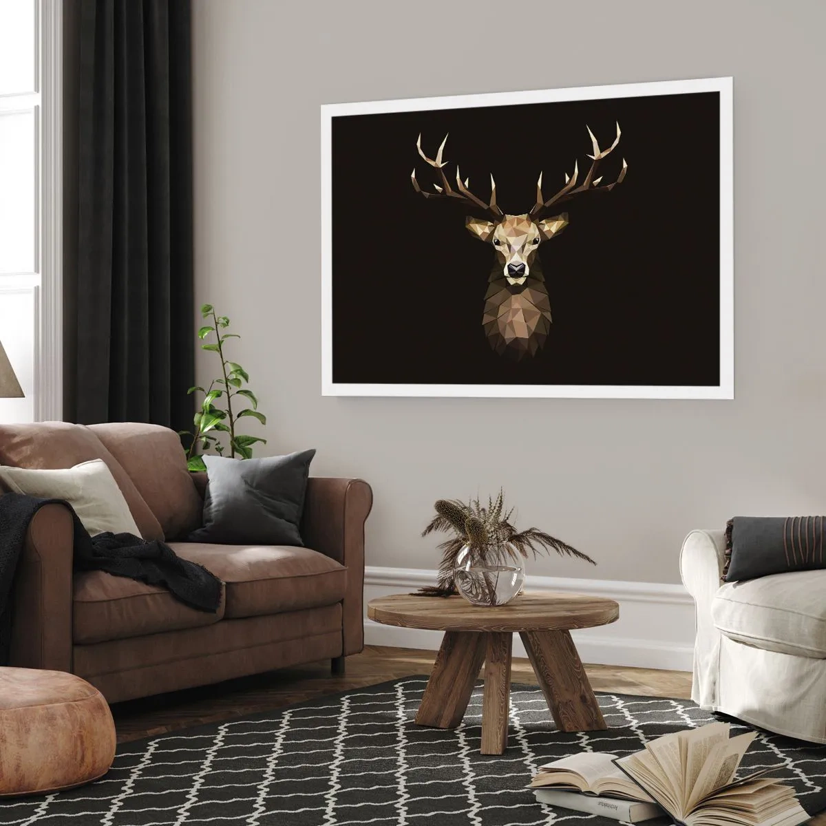 Poster - Kubistische herten - 40x30 cm