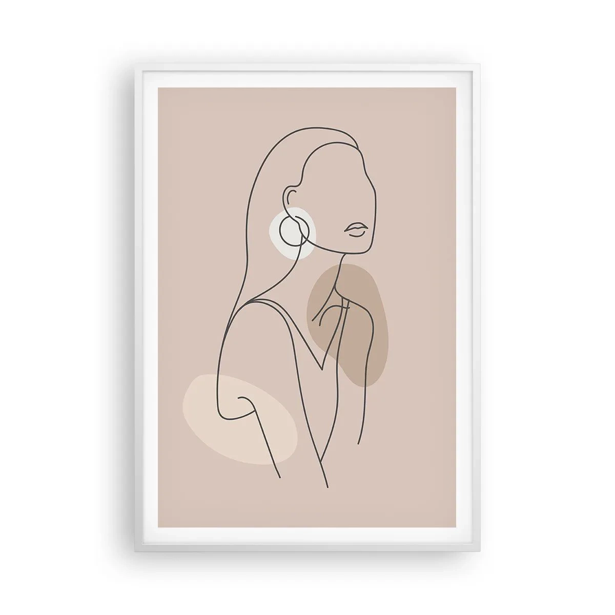 Poster in een witte lijst - meisjesachtig icoon - 70x100 cm