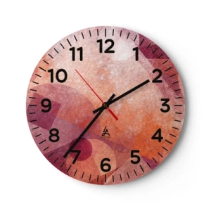 Wandklok - Klok - Geometrische transformaties in roze - 30x30 cm