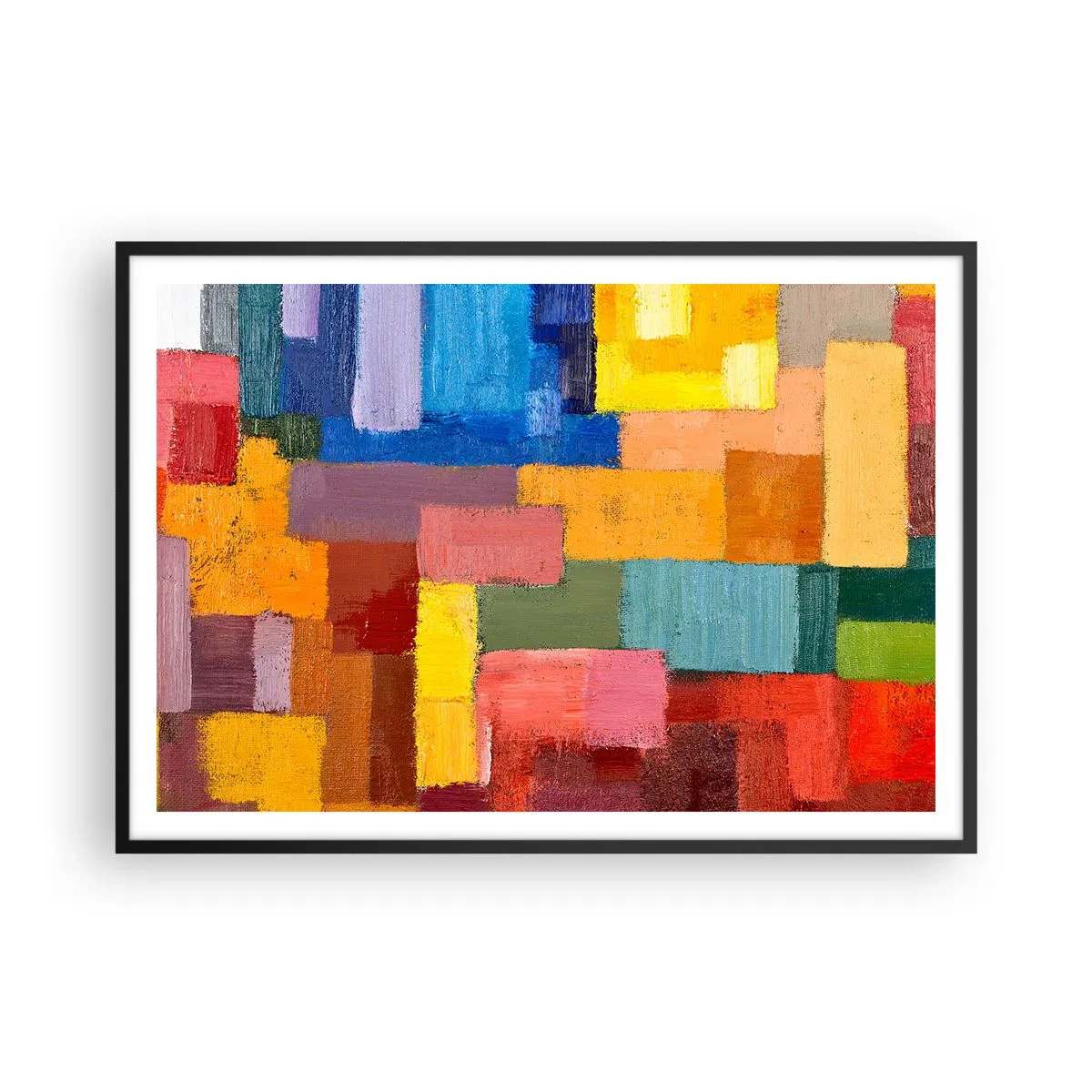 Poster in een zwarte lijst - Elk is anders, allemaal kleurrijk - 100x70 cm