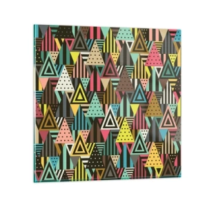 Schilderen op glas - In ritme op drie - 30x30 cm