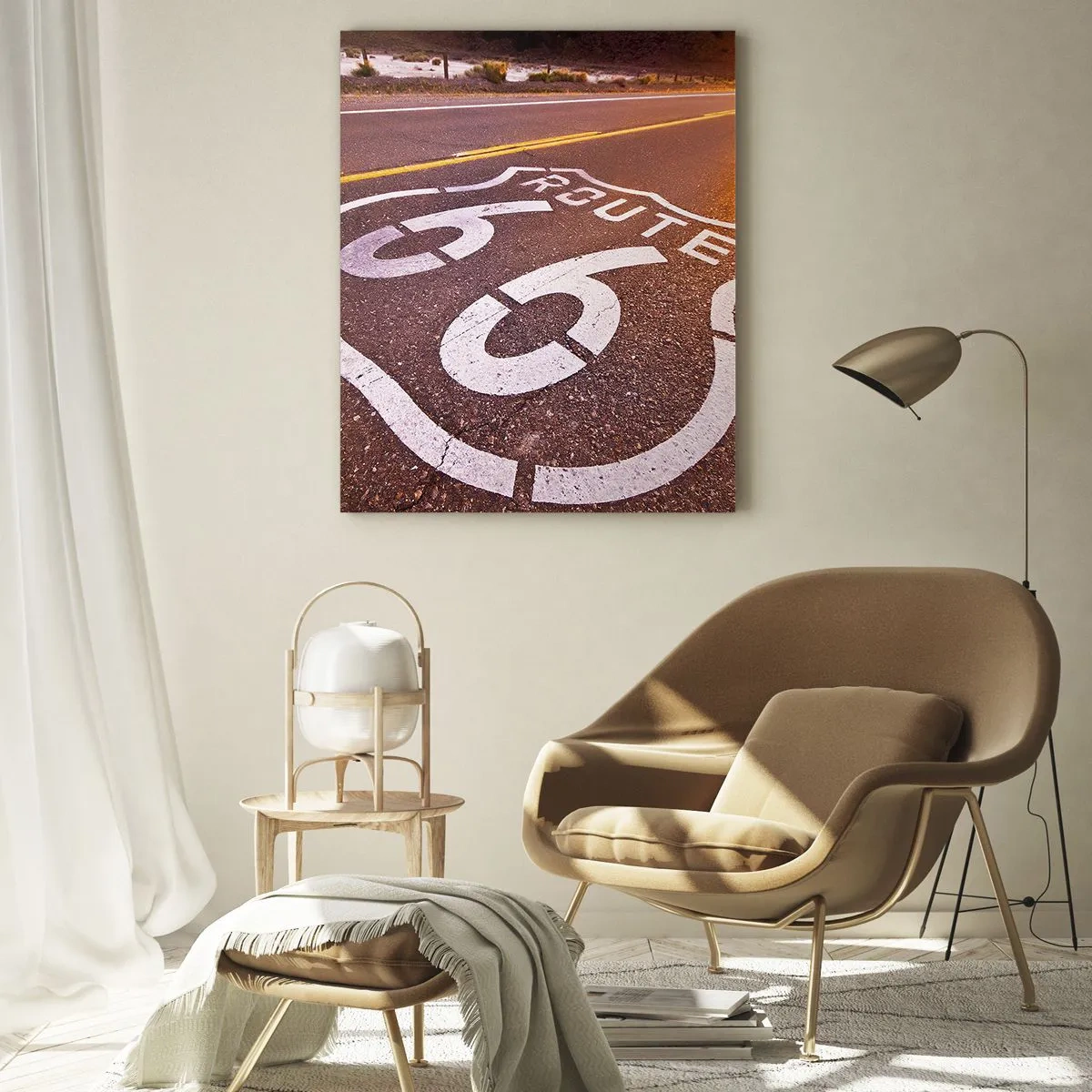 Schilderen op glas - De beroemde weg 66 - 50x70 cm