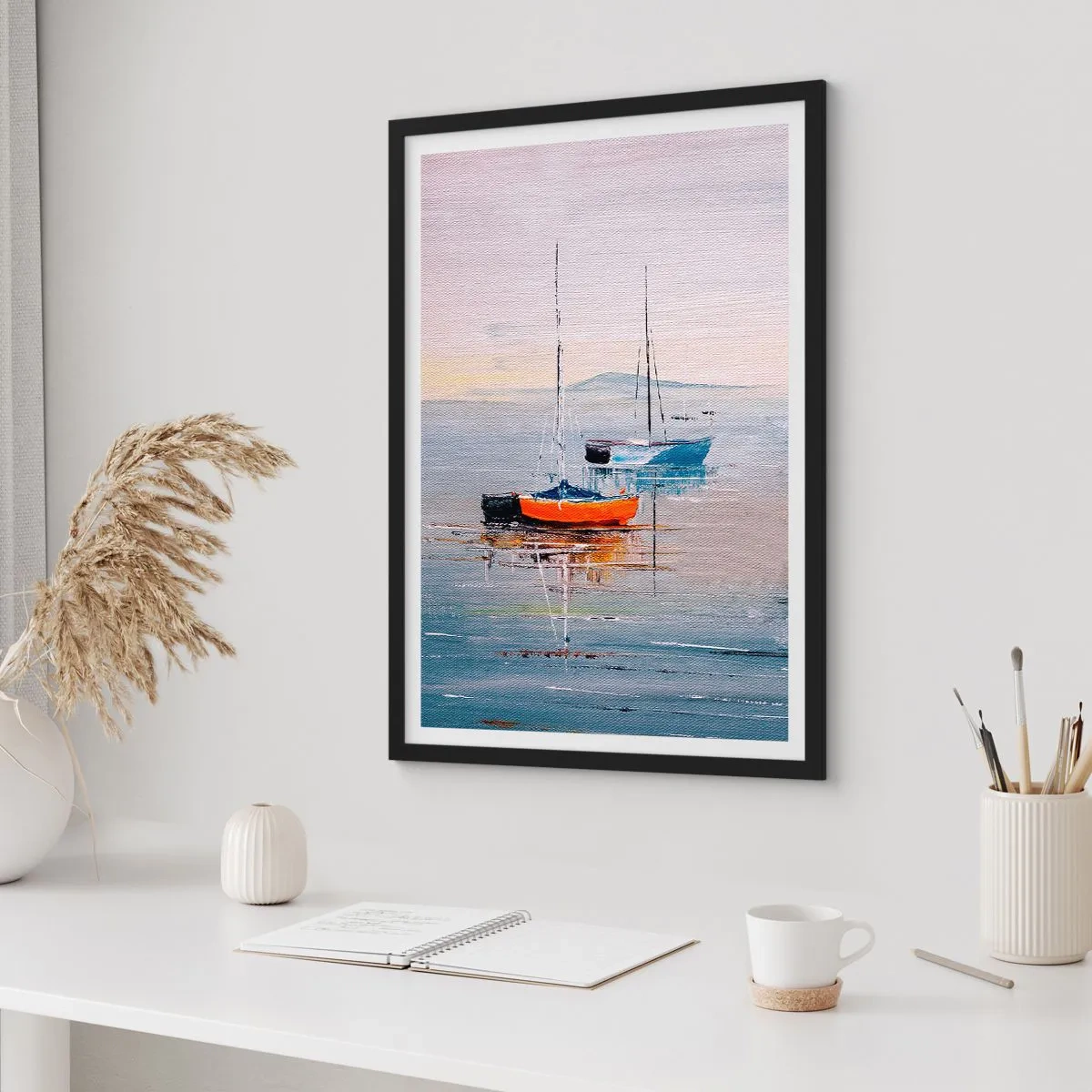 Poster in een zwarte lijst - Een welverdiende rust - 40x50 cm