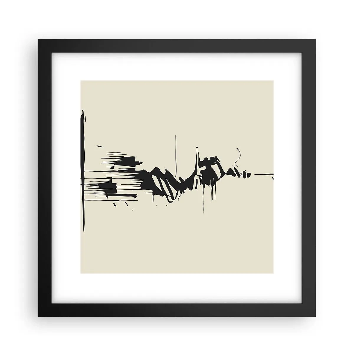 Poster in een zwarte lijst - Overhaaste abstractie - 30x30 cm