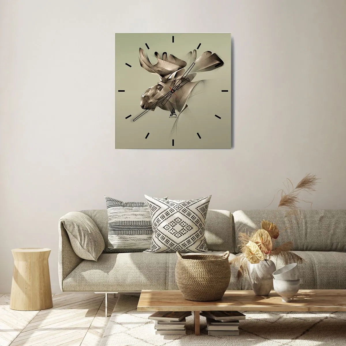 Wandklok - Klok - De zachte kracht van vrede - 40x40 cm