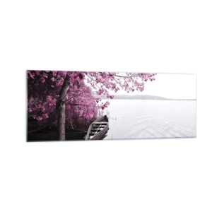 Schilderen op glas - In roze stilte - 140x50 cm