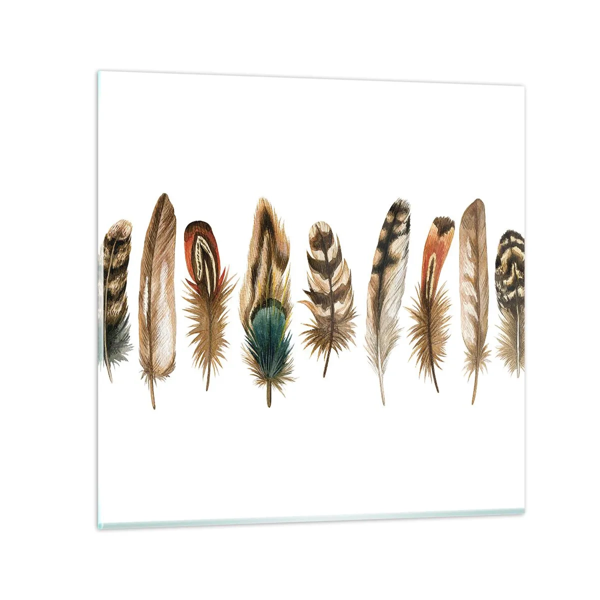 Schilderen op glas - Een gevederde variatie - 30x30 cm