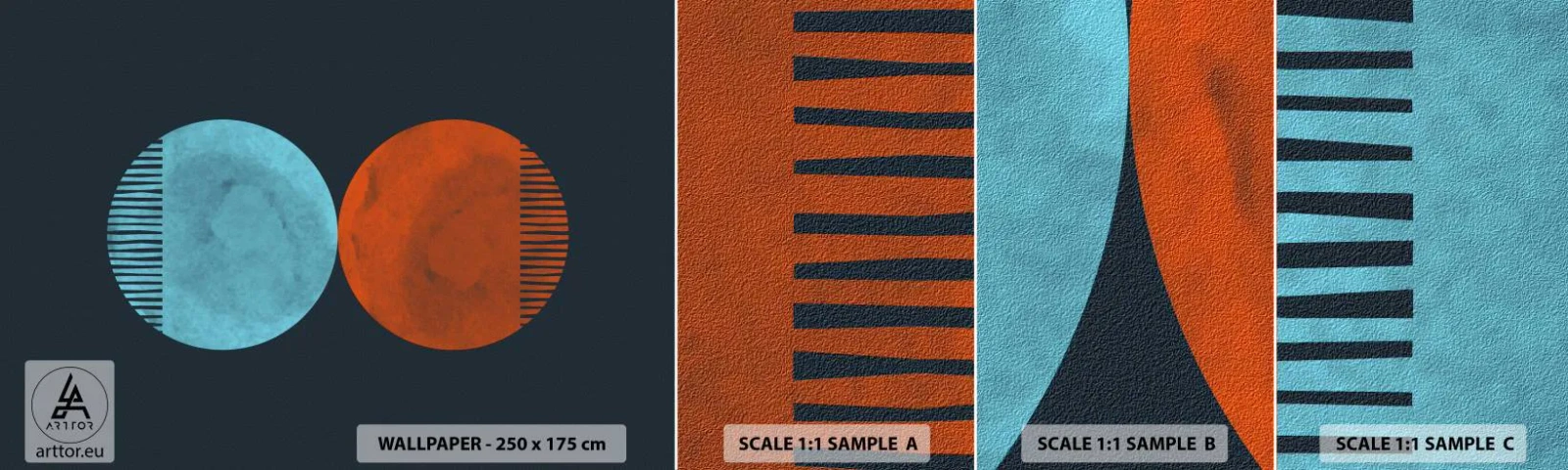 Fotobehang Staaltje Standard Eco - Alleen geometrie? - Abstractie, Deel, Districten - 100x30 cm