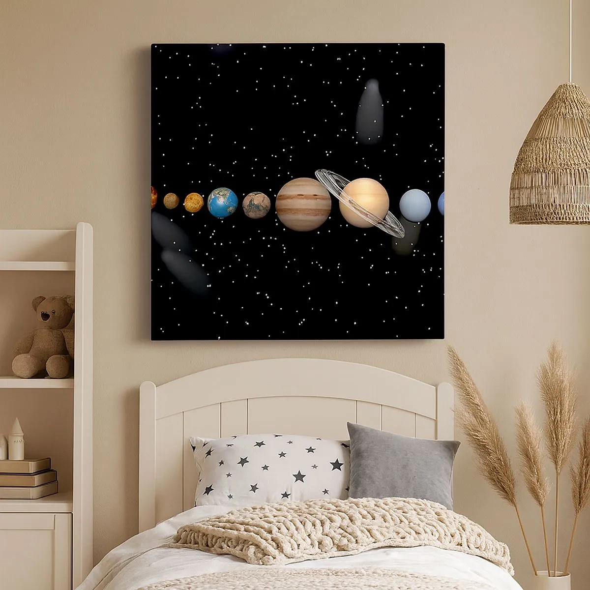 Schilderen op canvas - En de planeten razen, razen...  - 30x30 cm