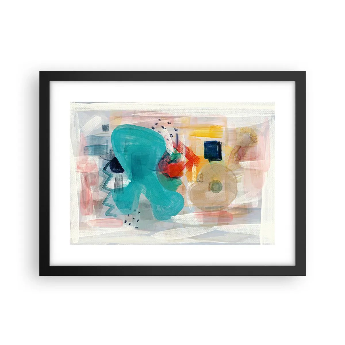 Poster in een zwarte lijst - Kleurrijk spel - 40x30 cm