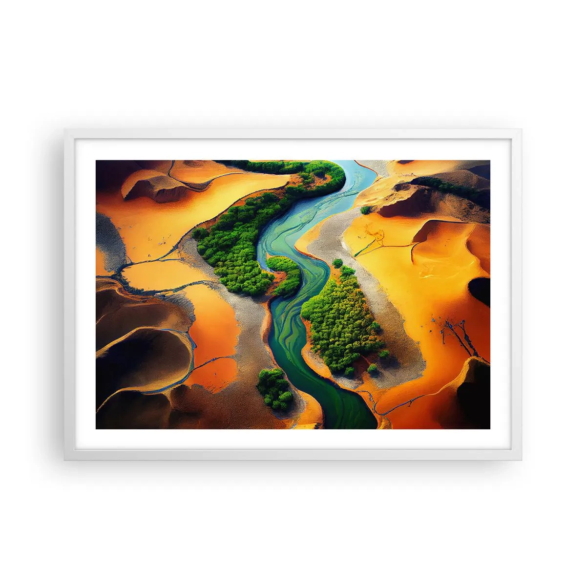 Poster in een witte lijst - Levengevende rivier - 70x50 cm