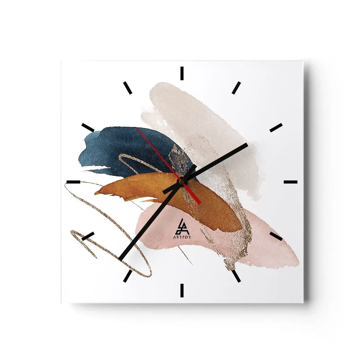 Wandklok - Klok - Gevleugelde compositie - 30x30 cm