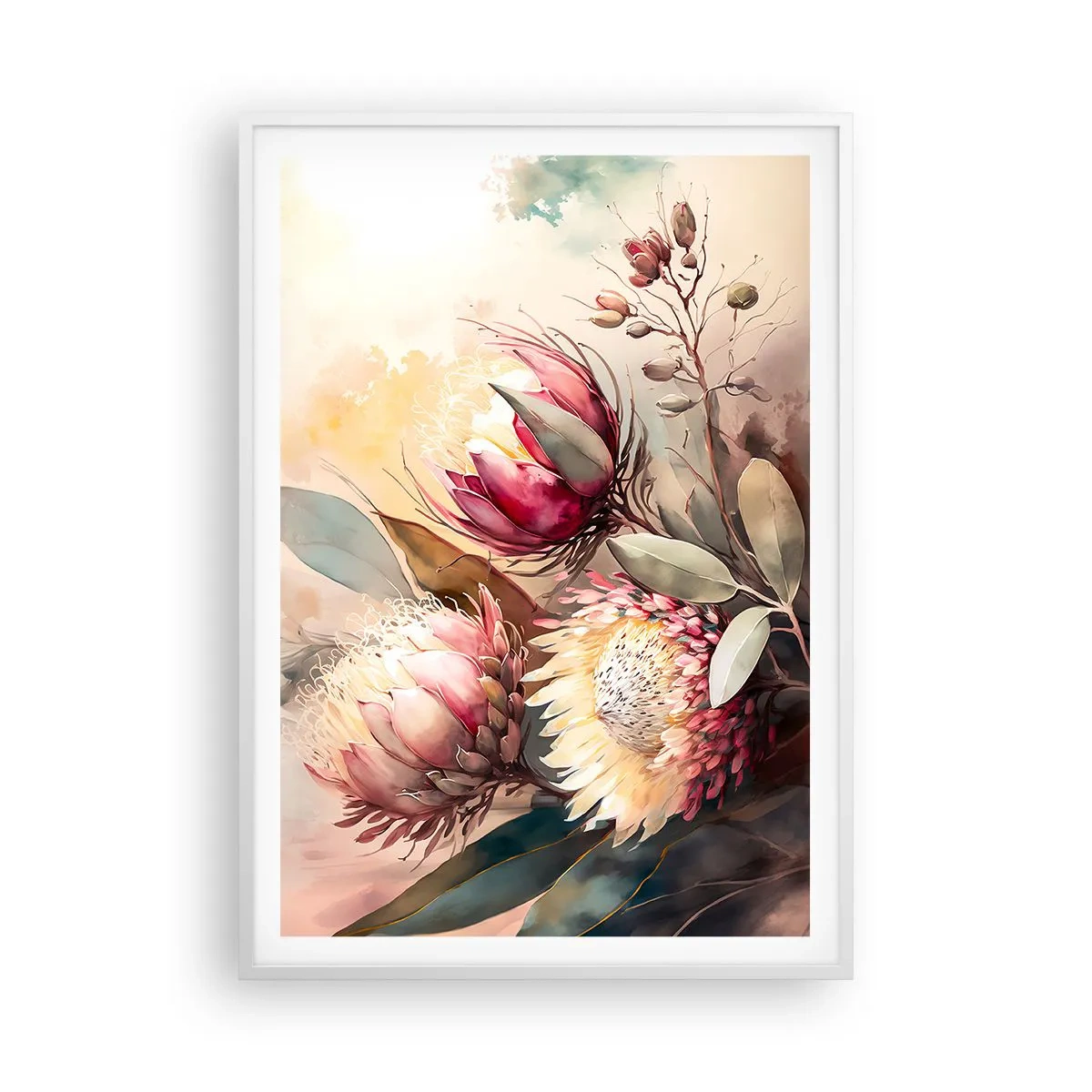 Poster in een witte lijst - In profiel en en face - 70x100 cm