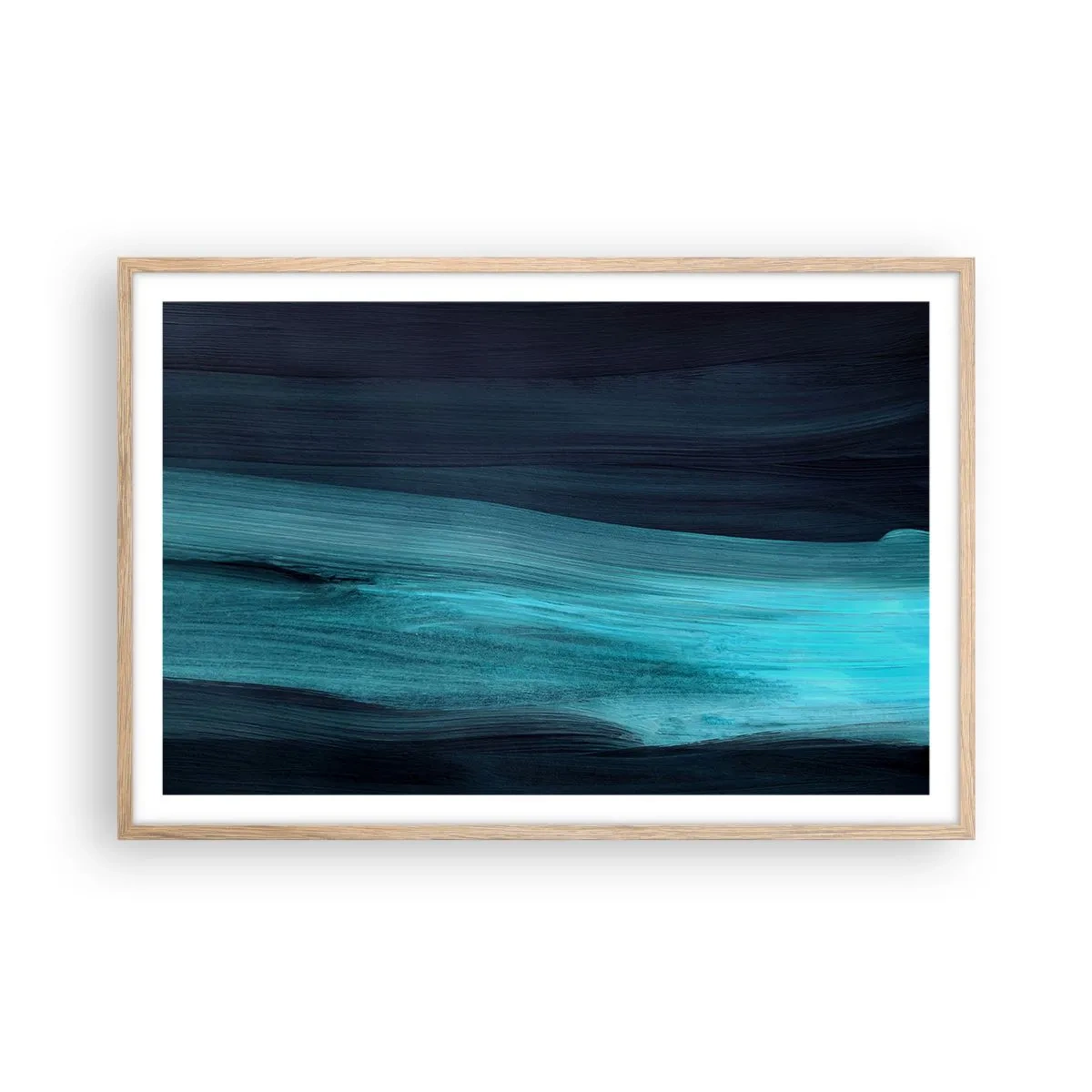 Een poster in een licht eiken lijst - Ga met de stroom mee - 91x61 cm