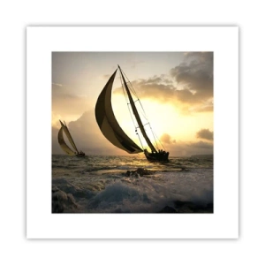 Poster - Met de wind en tegen de wind - 30x30 cm