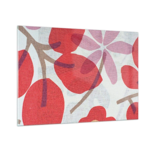 Schilderen op glas - Bloemstuk in roze - 100x70 cm
