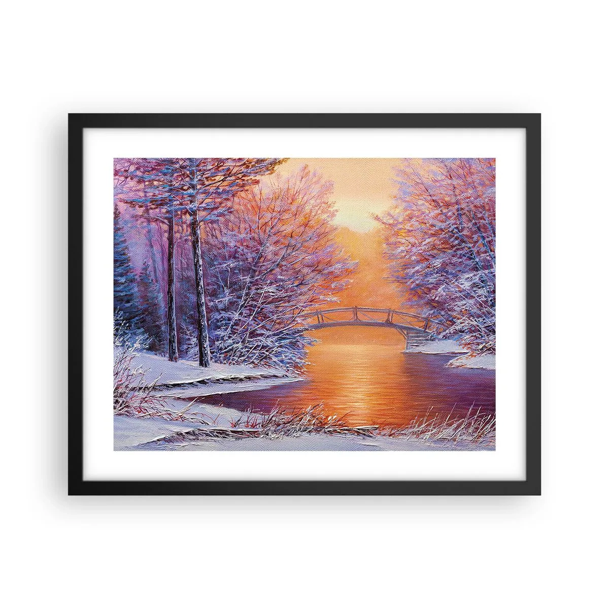 Poster in een zwarte lijst - Laten we elkaar hier ontmoeten - 50x40 cm