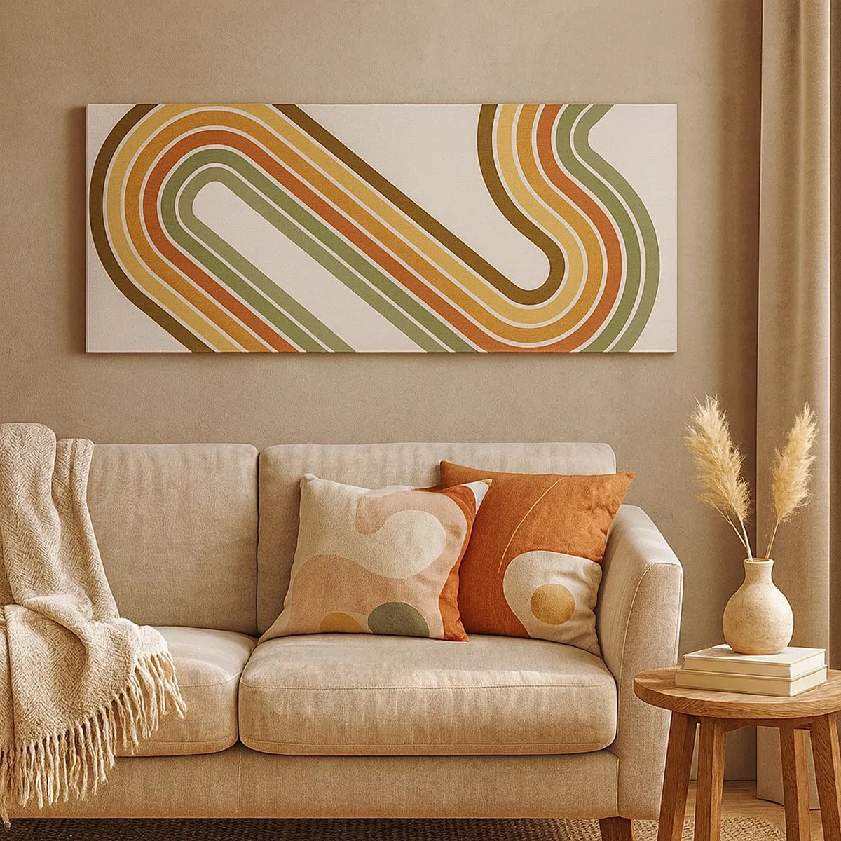 Schilderen op canvas - Zigzag naar het doel - 100x40 cm