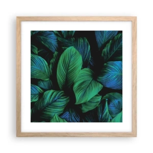 Een poster in een licht eiken lijst - In de groene menigte - 40x40 cm