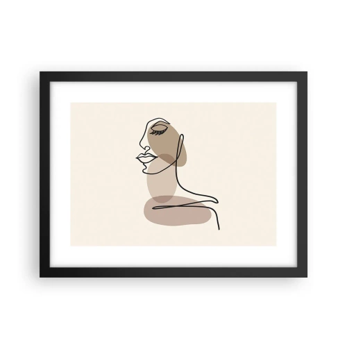 Poster in een zwarte lijst - Luisteren naar zichzelf - 40x30 cm