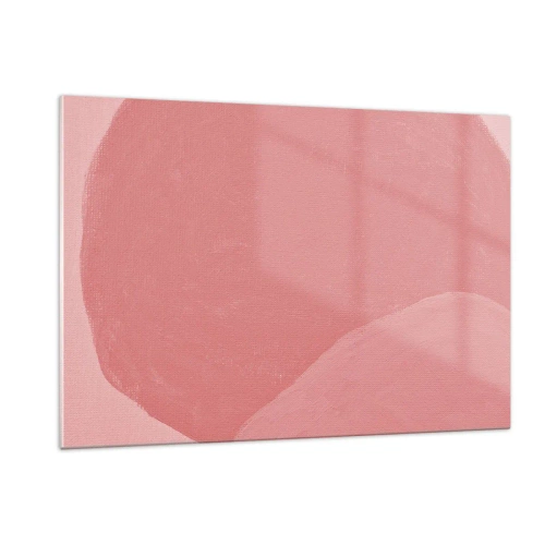 Schilderen op glas - Organische compositie in roze - 120x80 cm