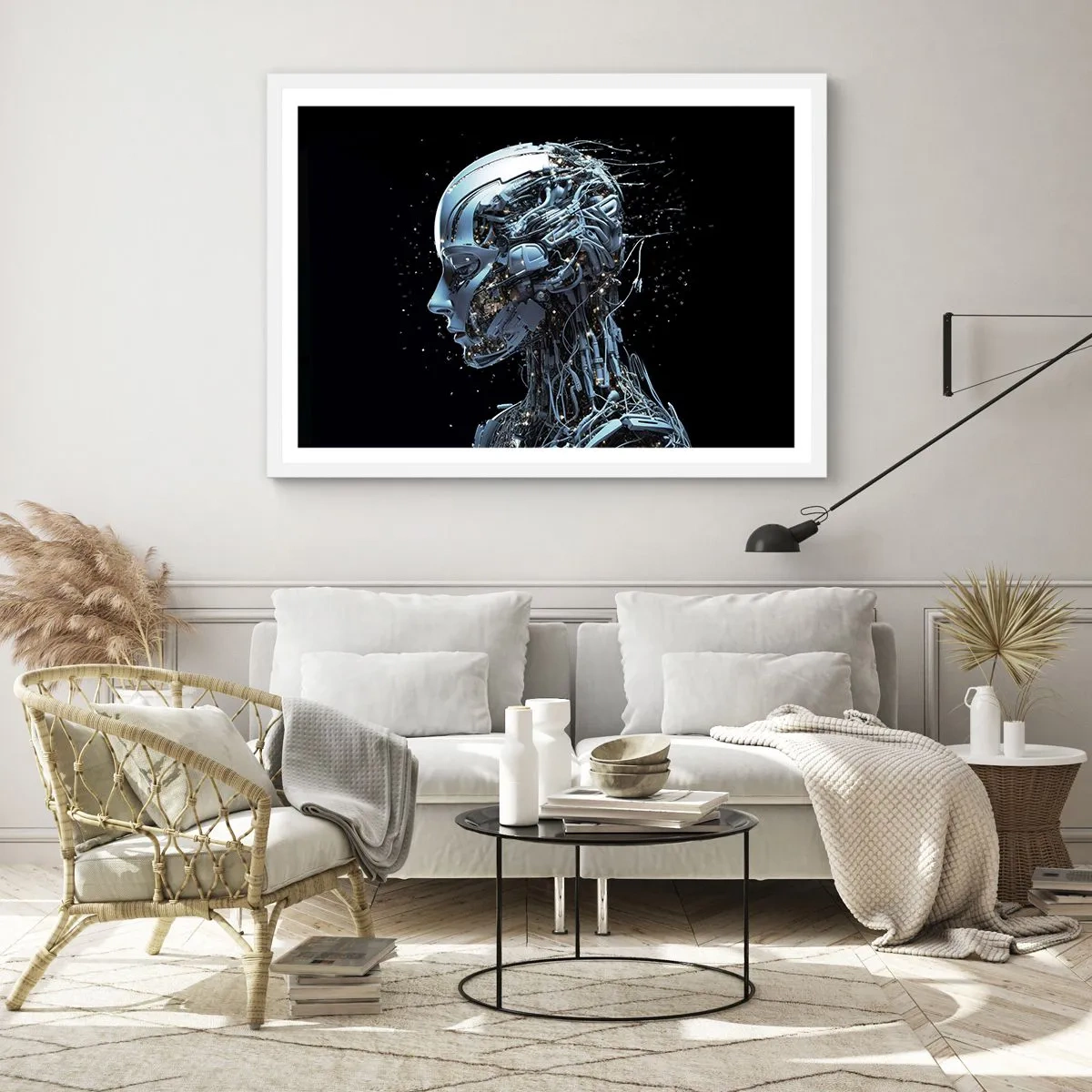 Poster in een witte lijst - Technologie is een vrouw - 40x30 cm