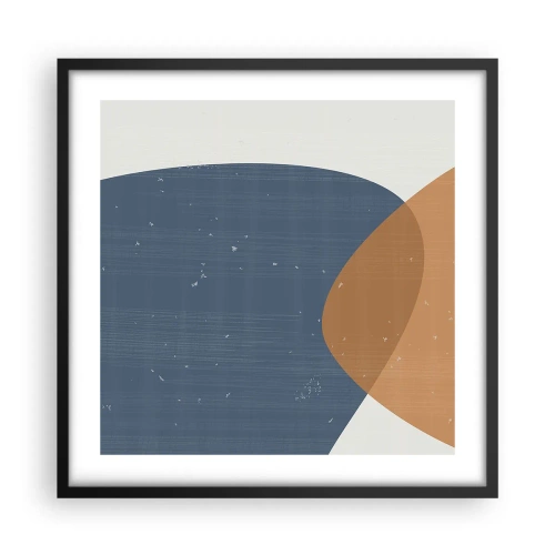 Poster in een zwarte lijst - Ovalen en invloeden - 50x50 cm