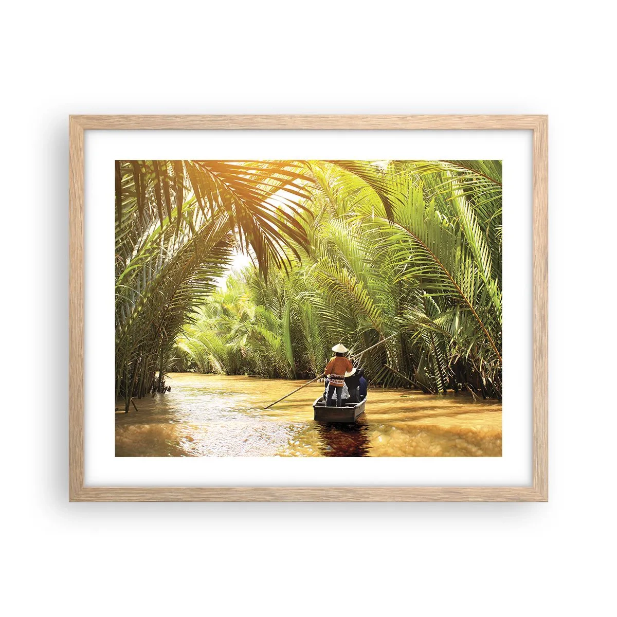 Een poster in een licht eiken lijst - Een palmravijn langs - 50x40 cm
