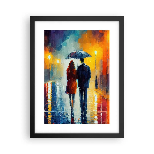 Poster in een zwarte lijst - Samen – een kleurrijke nacht - 30x40 cm